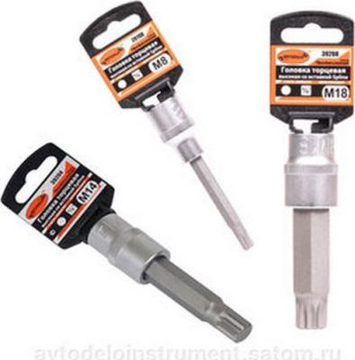 головка (1/2,L=100mm) со вставкой SPLINE M16 (АвтоDело)Professional 39206