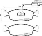 Hella 8DB 355 008-521 комплект тормозных колодок, дисковый тормоз на FIAT PALIO Weekend (178DX)