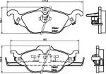 Hella 8DB 355 008-571 комплект тормозных колодок, дисковый тормоз на OPEL ASTRA G универсал (F35_)