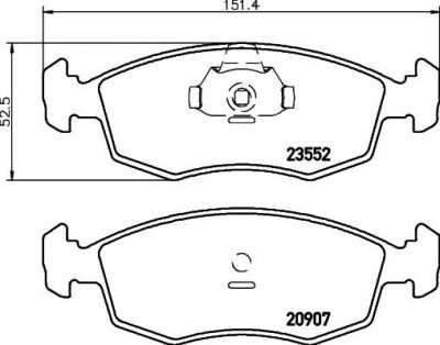 Hella 8DB 355 009-131 комплект тормозных колодок, дисковый тормоз на FIAT PALIO Weekend (178DX)
