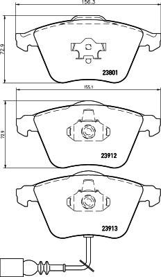 Hella 8DB 355 010-351 комплект тормозных колодок, дисковый тормоз на AUDI A3 (8P1)