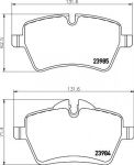 Hella 8DB 355 012-341 комплект тормозных колодок, дисковый тормоз на MINI MINI Roadster (R59)