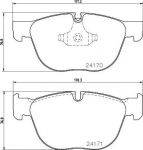 HELLA Колодки тормозные X5 E70 07-/X6 E71 08- передние (34114074370, 8DB 355 012-541)