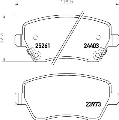 HELLA КОМПЛЕКТ ТОРМОЗНЫХ КОЛОДОК, ДИСКОВЫЙ ТОРМОЗ (8DB 355 015-981)