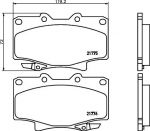 Hella 8DB 355 016-871 комплект тормозных колодок, дисковый тормоз на TOYOTA LAND CRUISER 80 (_J8_)