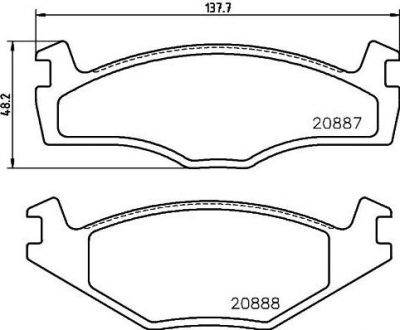 Hella 8DB 355 017-501 комплект тормозных колодок, дисковый тормоз на VW SCIROCCO (53B)