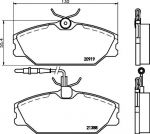 Hella 8DB 355 019-181 комплект тормозных колодок, дисковый тормоз на RENAULT SCЙNIC I (JA0/1_)