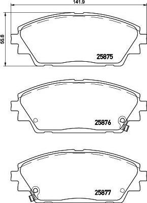 Hella 8DB 355 029-311 комплект тормозных колодок, дисковый тормоз на MAZDA 3 (BM)
