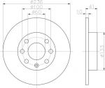 Hella 8DD 355 100-411 тормозной диск на OPEL KADETT E Наклонная задняя часть (33_, 34_, 43_, 44_)