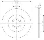 Hella 8DD 355 101-071 тормозной диск на ALFA ROMEO 75 (162B)