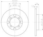 Hella 8DD 355 101-141 тормозной диск на MITSUBISHI LANCER IV (C6_A, C7_A)