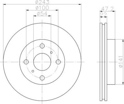 Hella 8DD 355 102-171 тормозной диск на TOYOTA CELICA Наклонная задняя часть (ST16_, AT16_)