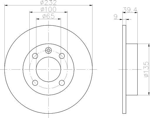 Hella 8DD 355 106-681 тормозной диск на VW POLO CLASSIC (6KV2)