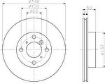 Hella 8DD 355 107-391 тормозной диск на SUZUKI BALENO Наклонная задняя часть (EG)