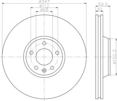 Hella 8DD 355 111-161 тормозной диск на AUDI A6 Allroad (4FH, C6)