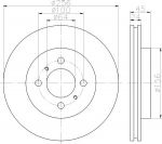 Hella 8DD 355 111-541 тормозной диск на MITSUBISHI COLT IV (CA_A)