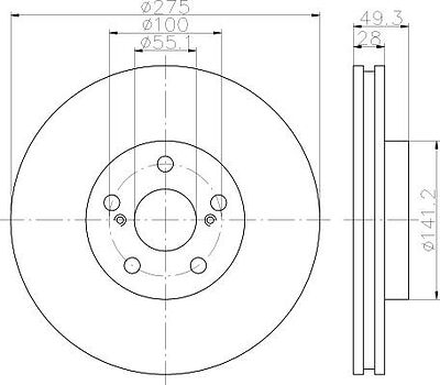 Hella 8DD 355 112-331 тормозной диск на TOYOTA AVENSIS (_T22_)
