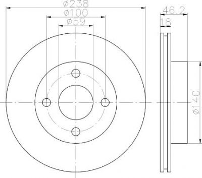 Hella 8DD 355 112-431 тормозной диск на NISSAN MICRA II (K11)