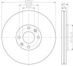 Hella 8DD 355 114-721 тормозной диск на PEUGEOT 5008