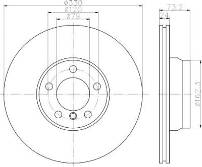 Hella 8DD 355 119-561 тормозной диск на 4 Gran Coupe (F36)