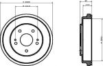 Hella 8DT 355 300-291 тормозной барабан на HONDA CR-V I (RD)