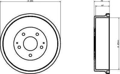 Hella 8DT 355 300-331 тормозной барабан на NISSAN VANETTE CARGO фургон (HC 23)