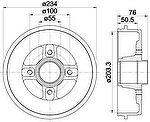 Hella 8DT 355 300-641 тормозной барабан на NISSAN KUBISTAR (X76)