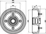 Hella 8DT 355 300-891 тормозной барабан на RENAULT TRAFIC фургон (T1, T3, T4)