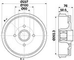 Hella 8DT 355 300-971 тормозной барабан на RENAULT CLIO III (BR0/1, CR0/1)