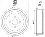 Hella 8DT 355 301-191 тормозной барабан на OPEL KADETT E Combo (38_, 48_)