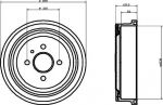Hella 8DT 355 301-201 тормозной барабан на OPEL ASTRA G универсал (F35_)