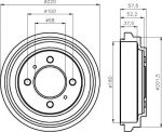 Hella 8DT 355 301-481 тормозной барабан на NISSAN SUNNY III Hatchback (N14)