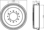 Hella 8DT 355 301-491 тормозной барабан на TOYOTA DYNA автобус (LY1_, _H8_)