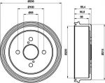 Hella 8DT 355 301-501 тормозной барабан на TOYOTA COROLLA (_E11_)