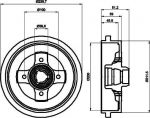 Hella 8DT 355 301-701 тормозной барабан на SKODA FELICIA I Fun (797)