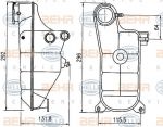 Hella 8MA 376 755-151 компенсационный бак, охлаждающая жидкость на MERCEDES-BENZ 190 (W201)
