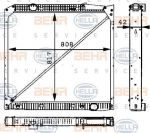Hella 8MK 376 721-451 радиатор, охлаждение двигателя на MERCEDES-BENZ ACTROS