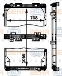 Hella 8MK 376 721-471 радиатор, охлаждение двигателя на MAN F 2000