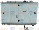 Hella 8MK 376 762-151 радиатор, охлаждение двигателя на HYUNDAI LANTRA I (J-1)