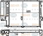 HELLA Радиатор E34 M20 88-91, M50 89-91 322мм МКПП,+AC (17111719306, 8MK376713-081)
