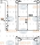Hella 8ML 376 746-371 интеркулер на RENAULT TRUCKS Kerax