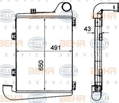 Hella 8ML 376 906-361 интеркулер на RENAULT TRUCKS Midliner