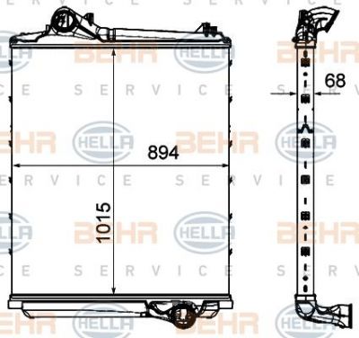 Hella 8ML 376 906-371 интеркулер на RENAULT TRUCKS T-Serie