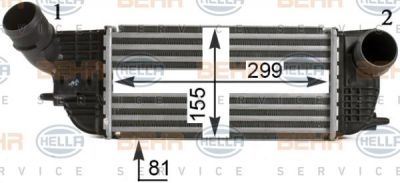 Hella 8ML 376 910-311 интеркулер на PEUGEOT 407 (6D_)
