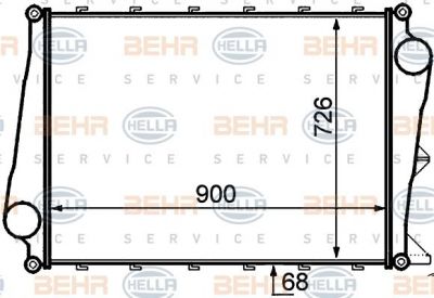 HELLA Интеркулер 889x752x62 Volvo FH12 12/340 93-> (8ML376727-551)
