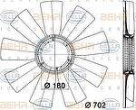 Hella 8MV 376 757-781 крыльчатка вентилятора, охлаждение двигателя на RENAULT TRUCKS Magnum
