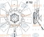 Hella 8MV 376 791-641 вентилятор, охлаждение двигателя на SCANIA P,G,R,T - series