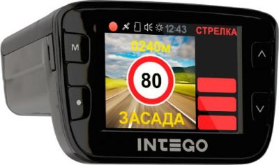 INTEGO Радар-детектор с видеорегистратором INTEGO CONDOR, full-HD, GPS, стрелка (CONDOR)