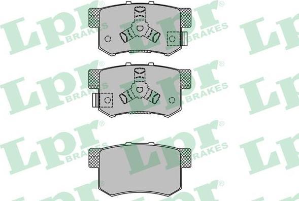 LPR 05P1404 Колодки тормозные дисковые HONDA ACCORD 03-/CR-V II 02-06/FR-V 1.7-2.2 05- задние (GDB3269)