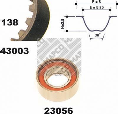 MAPCO 23003 комплект ремня грм на FIAT UNO (146A/E)